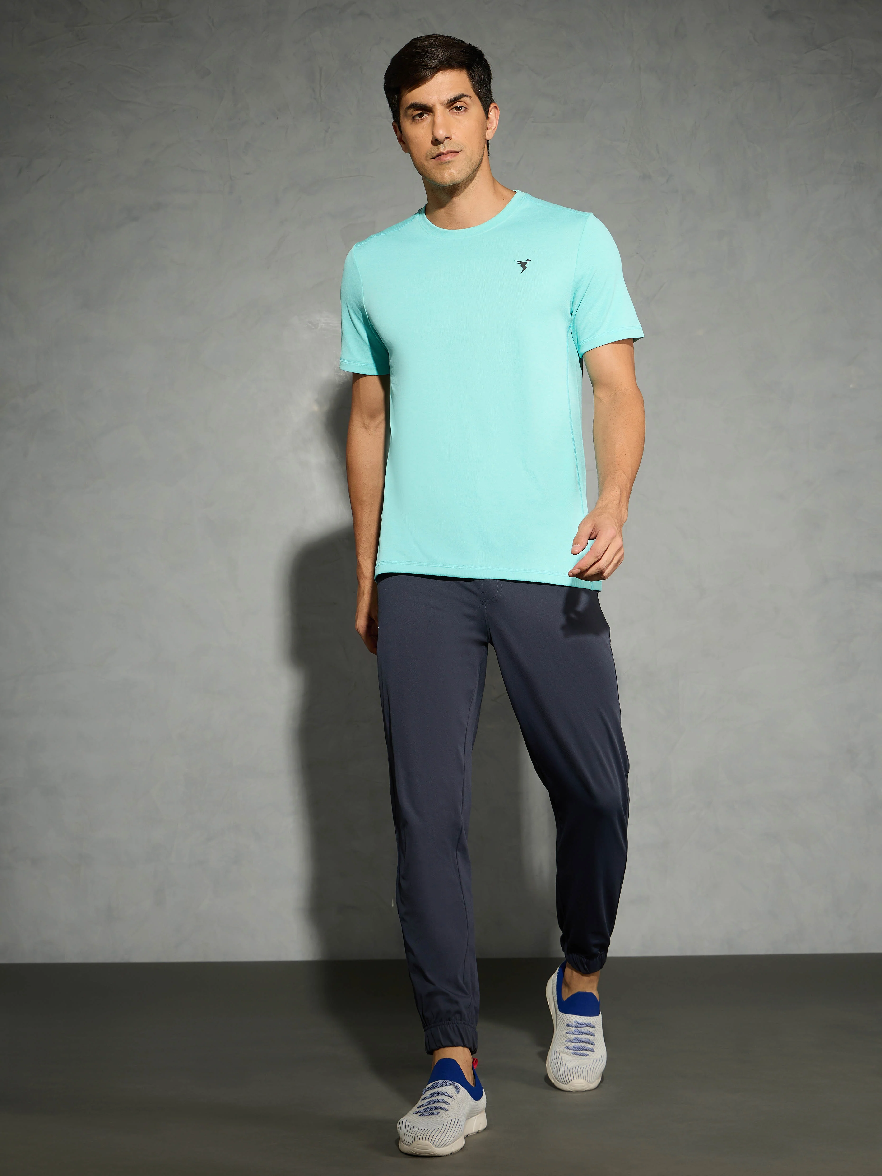 Men Solid Slim Fit Crew Neck T-shirt with DOUBLE COOL - Image 5