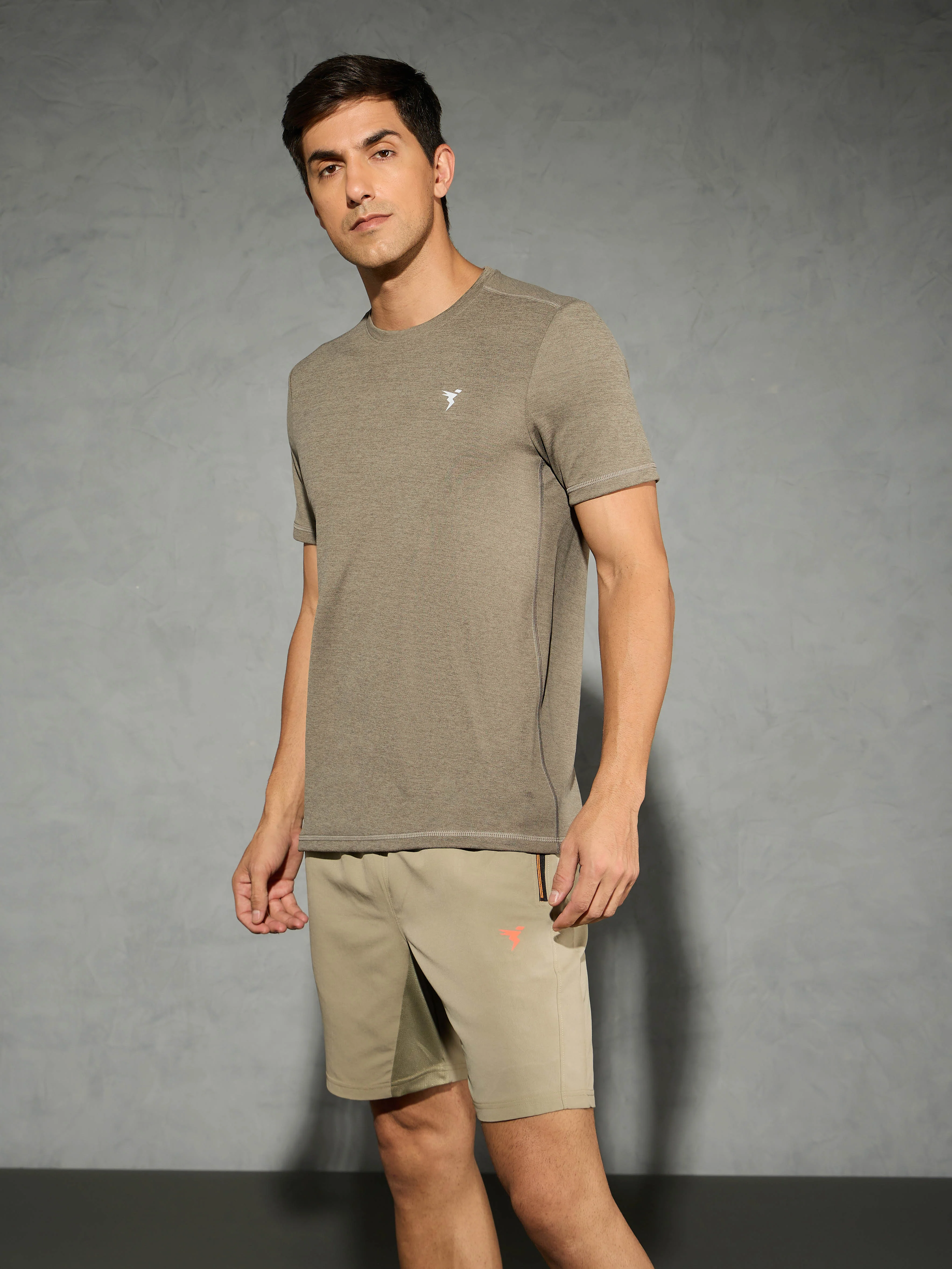 Men Solid Slim Fit Crew Neck T-shirt with DOUBLE COOL - Image 4