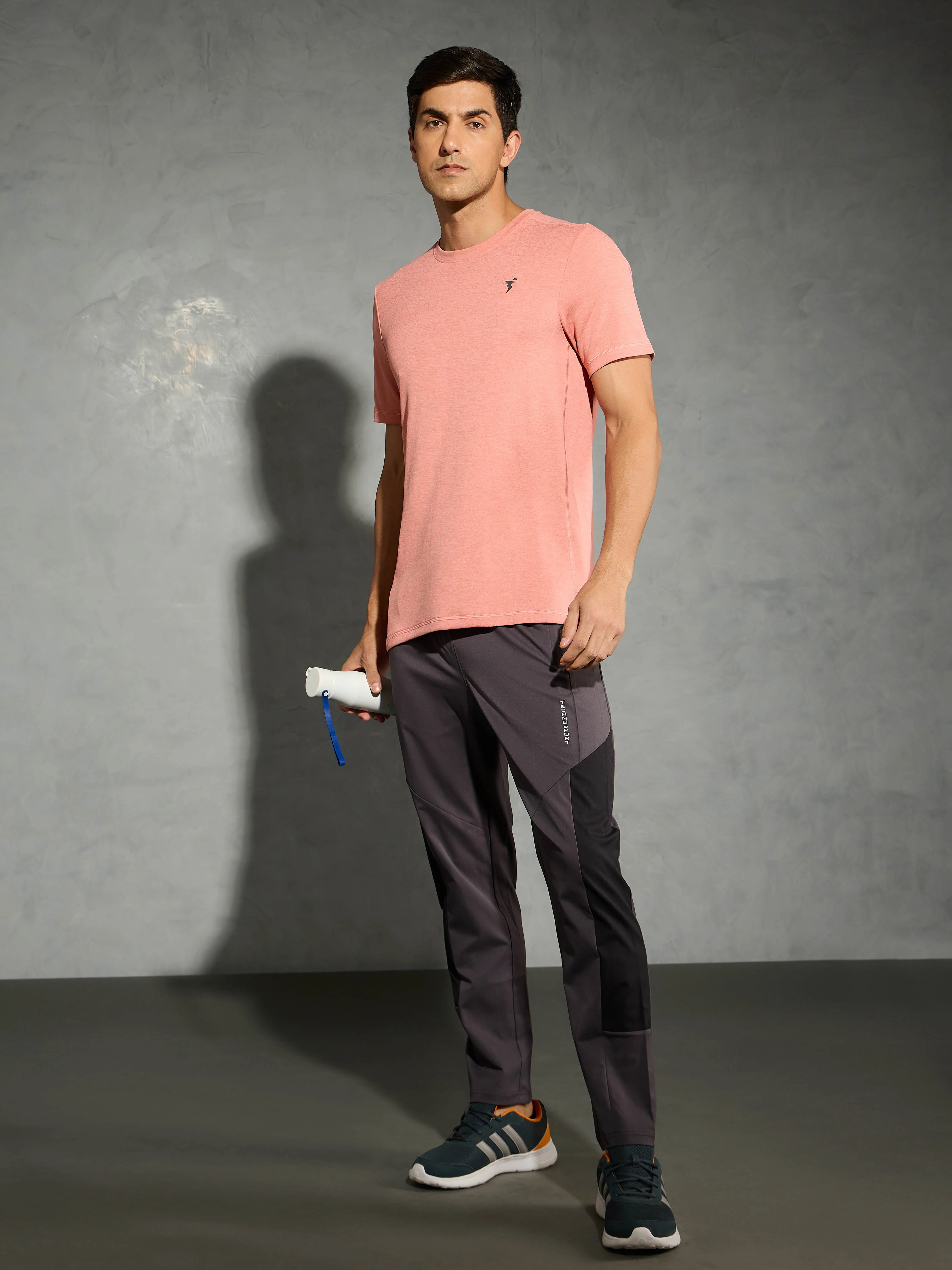 Men Solid Slim Fit Crew Neck T-shirt with DOUBLE COOL - Image 5