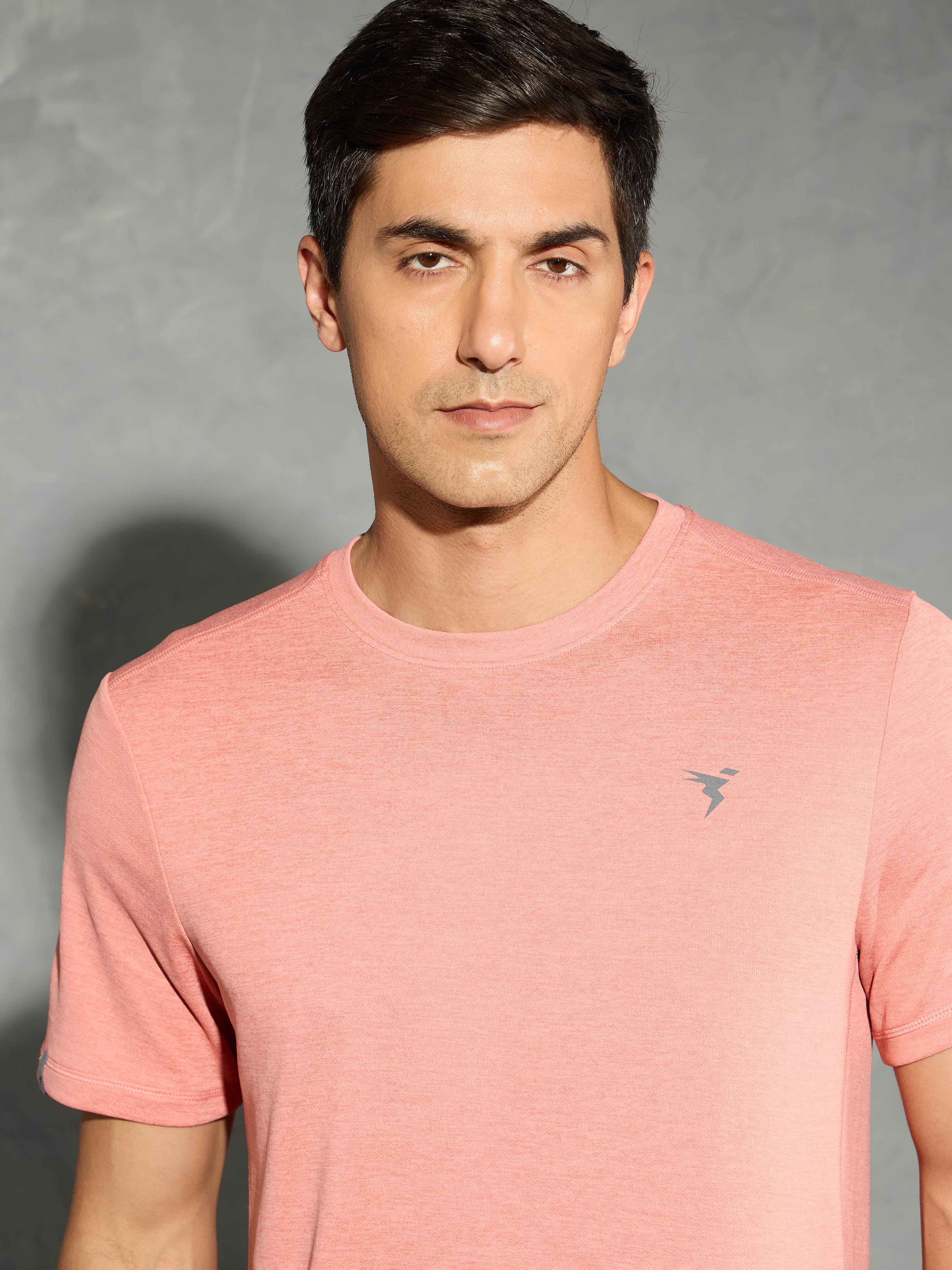 Men Solid Slim Fit Crew Neck T-shirt with DOUBLE COOL - Image 6