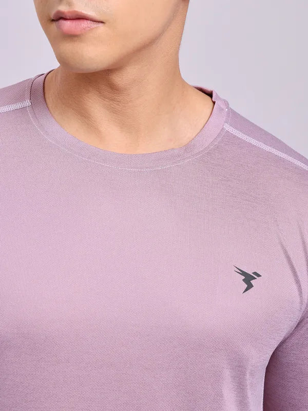 Men Melange Slim Fit Crew Neck T-shirt with DOUBLE COOL - Image 6