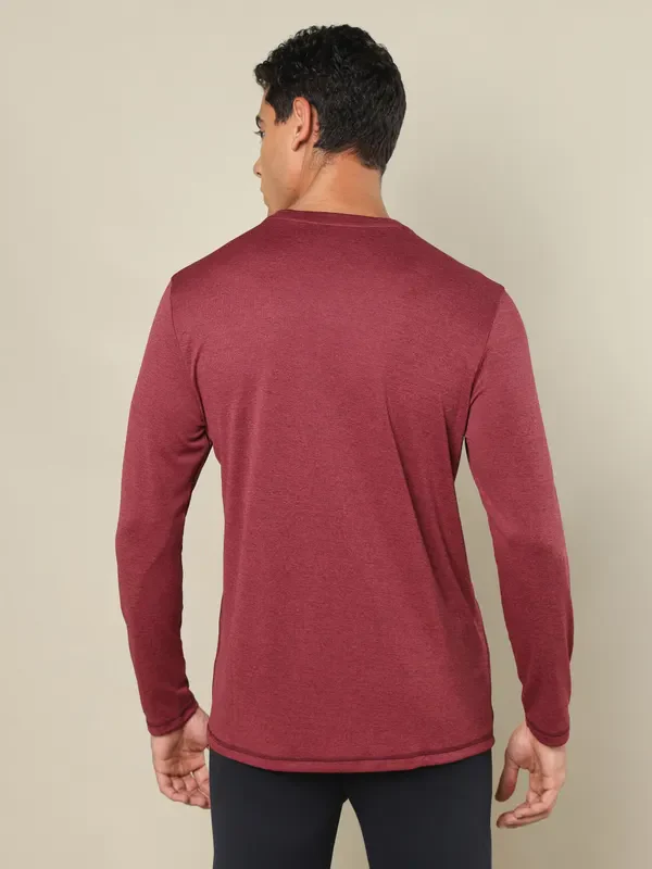 Men Melange Slim Fit Crew Neck T-shirt with DOUBLE COOL - Image 4