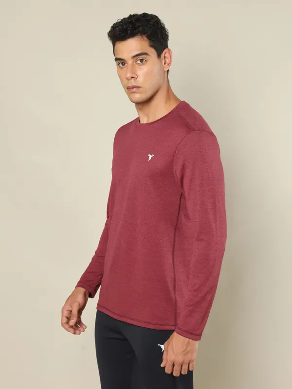 Men Melange Slim Fit Crew Neck T-shirt with DOUBLE COOL - Image 5