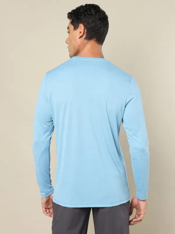 Men Melange Slim Fit Crew Neck T-shirt with DOUBLE COOL - Image 4