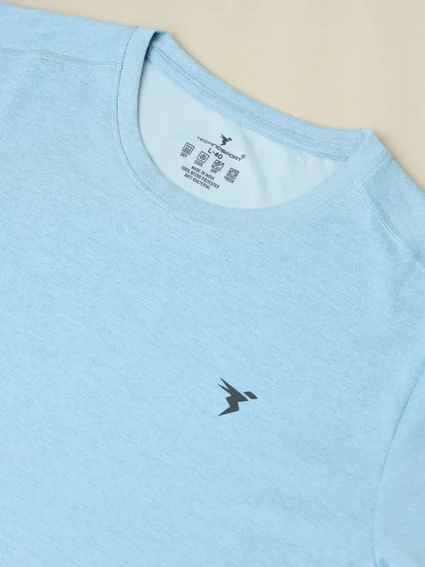 Men Melange Slim Fit Crew Neck T-shirt with DOUBLE COOL - Image 7