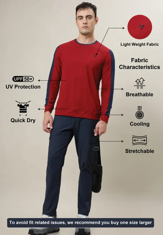 Men Colorblock Slim Fit Crew Neck T-shirt with MATPIQ - Image 2