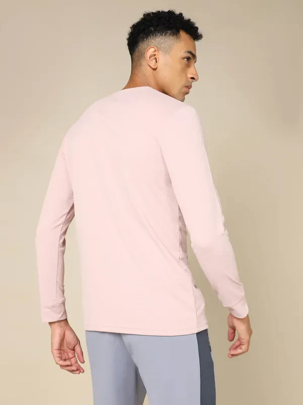 Men Self Design Slim Fit Henley Neck T-shirt with MATPIQ - Image 3