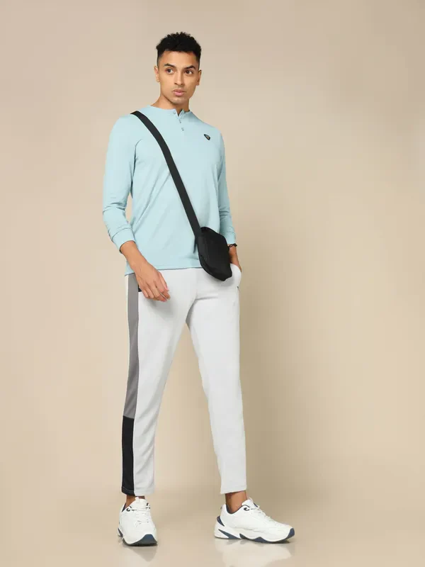 Men Self Design Slim Fit Henley Neck T-shirt with MATPIQ - Image 5