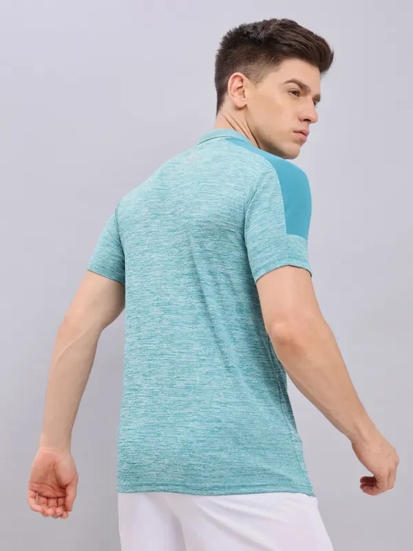 Men Melange Slim Fit Polo T-shirt with DOUBLE COOL - Image 4