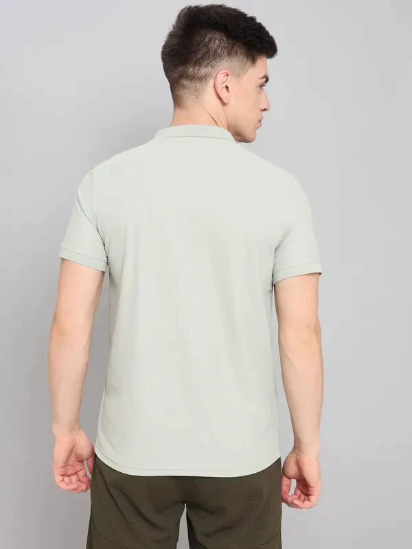 Men Solid Slim Fit Polo T-shirt with MATPIQ - Image 3
