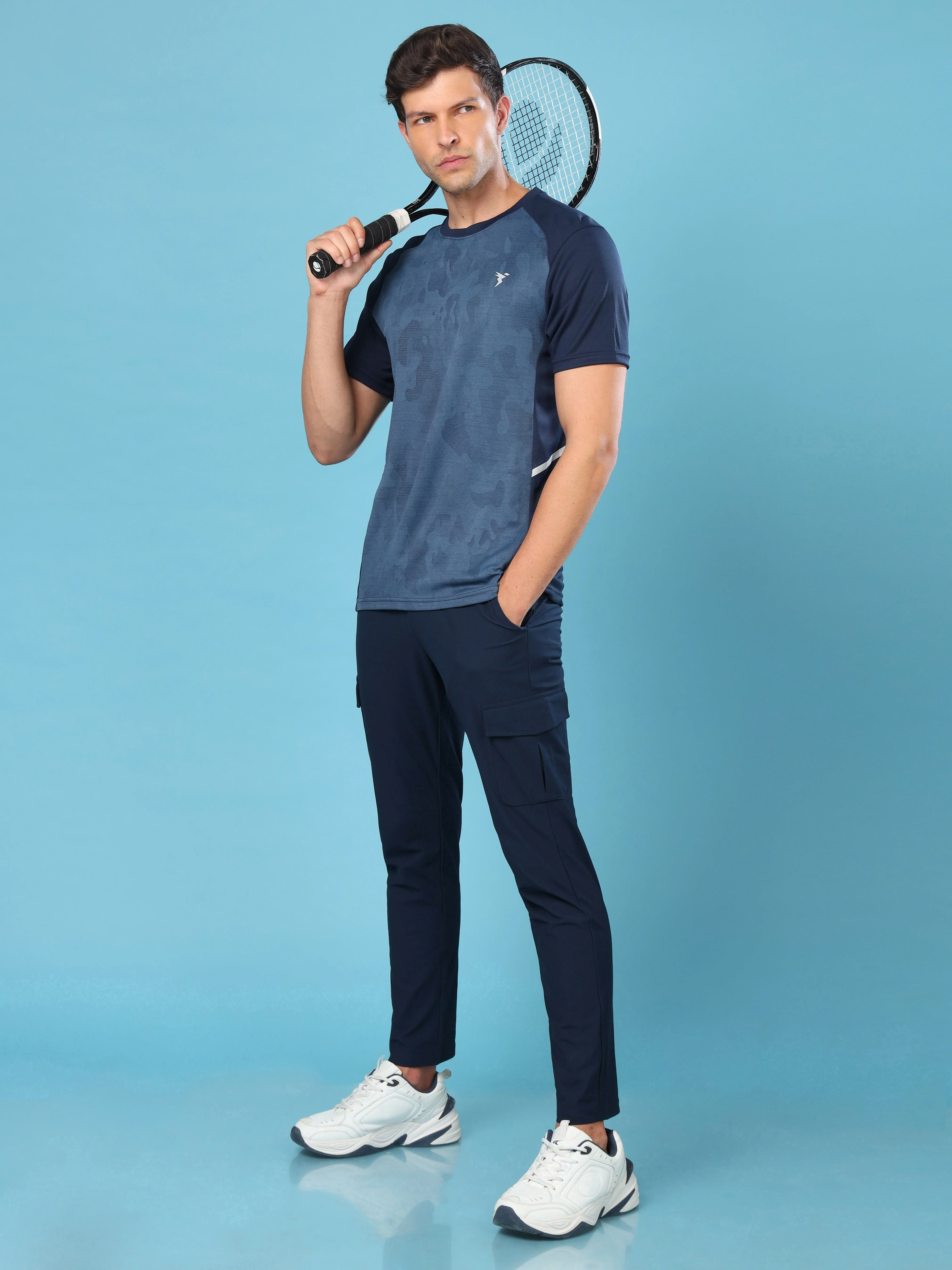 Men Solid Relax Fit Cargo Trackpants with DURACOOL+ - Image 5