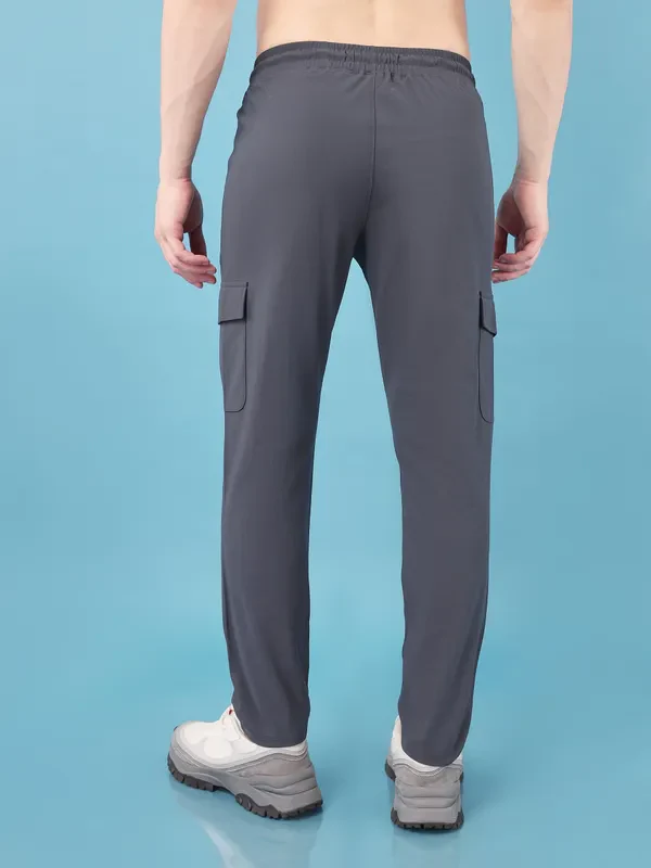 Men Solid Relax Fit Cargo Trackpants with DURACOOL+ - Image 3
