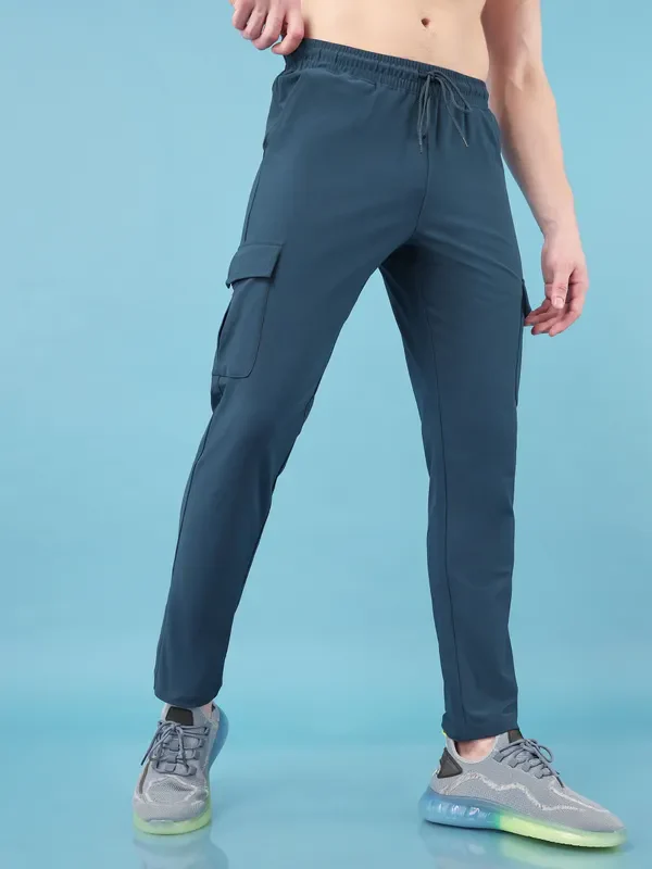 Men Solid Relax Fit Cargo Trackpants with DURACOOL+ - Image 5