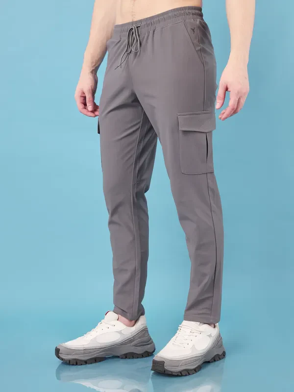 Men Solid Relax Fit Cargo Trackpants with DURACOOL+ - Image 4