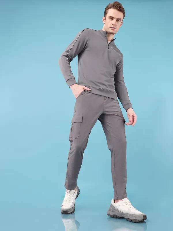 Men Solid Relax Fit Cargo Trackpants with DURACOOL+ - Image 5