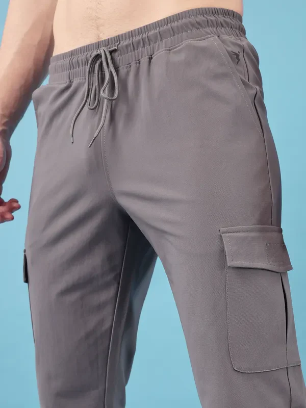 Men Solid Relax Fit Cargo Trackpants with DURACOOL+ - Image 6