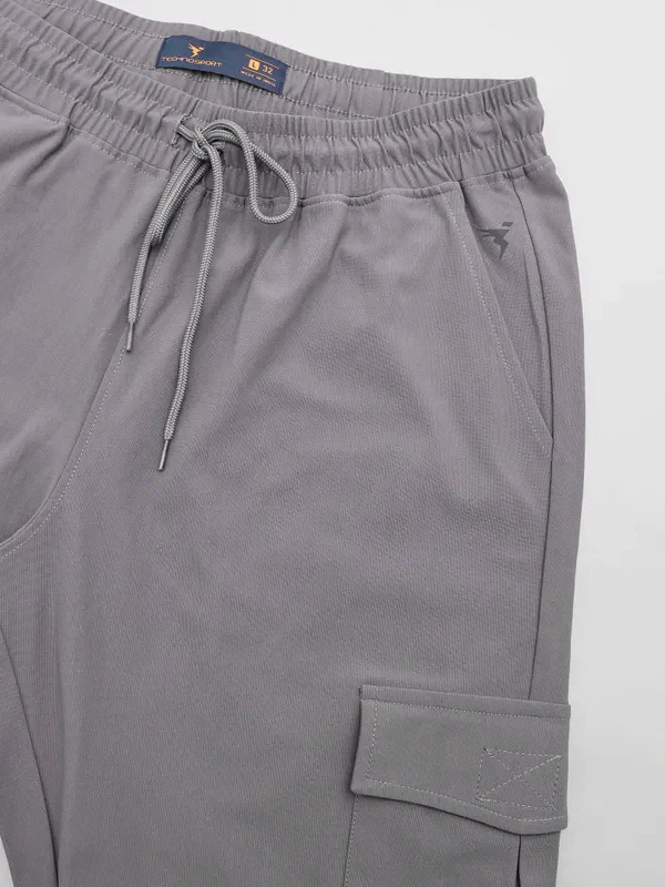 Men Solid Relax Fit Cargo Trackpants with DURACOOL+ - Image 7