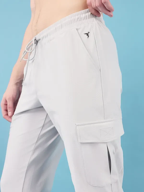 Men Solid Relax Fit Cargo Trackpants with DURACOOL+ - Image 6