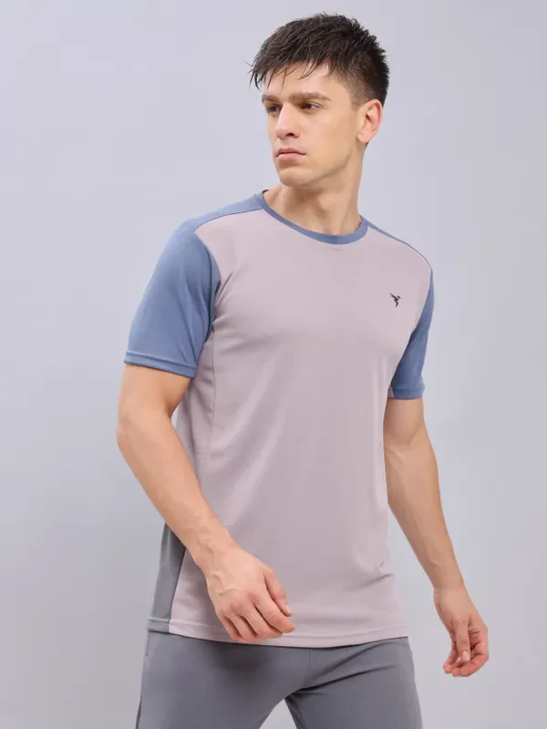 Men Colorblock Slim Fit Crew Neck T-shirt with TECHNO COOL+ - Image 5