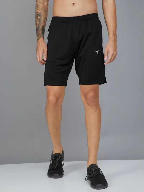 Men Solid Slim Fit Shorts with TECHNO DRY - Image 3