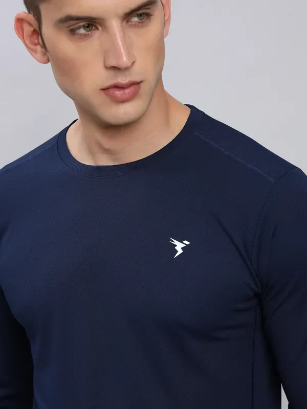 Men Solid Slim Fit Crew Neck T-shirt with TECHNO COOL+ - Image 6