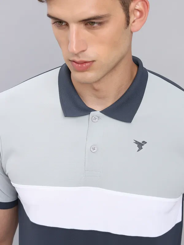Men Colorblock Slim Fit Polo T-shirt with MATPIQ - Image 7