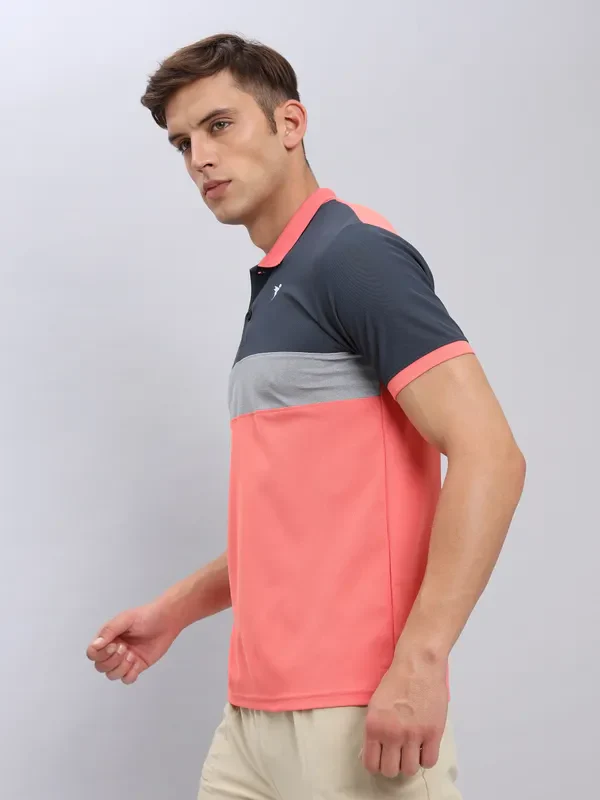 Men Colorblock Slim Fit Polo T-shirt with MATPIQ - Image 4
