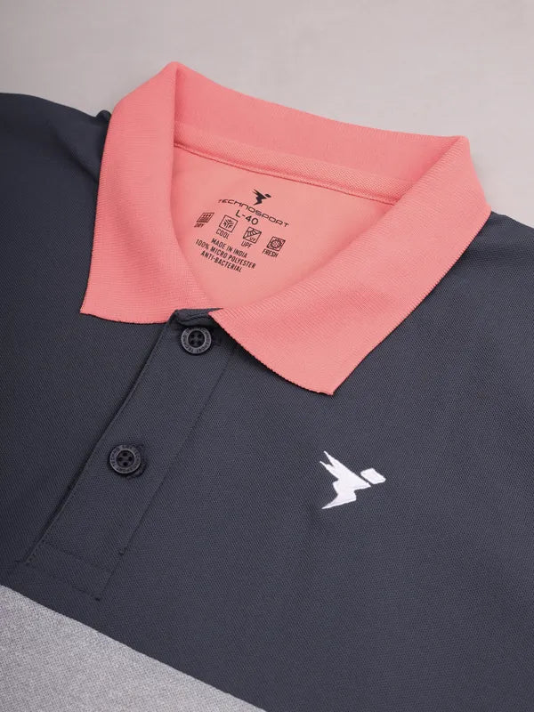 Men Colorblock Slim Fit Polo T-shirt with MATPIQ - Image 8
