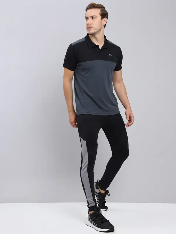 Men Colorblock Slim Fit Polo T-shirt with TECHNO COOL+ - Image 2