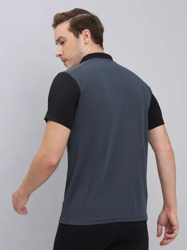 Men Colorblock Slim Fit Polo T-shirt with TECHNO COOL+ - Image 3