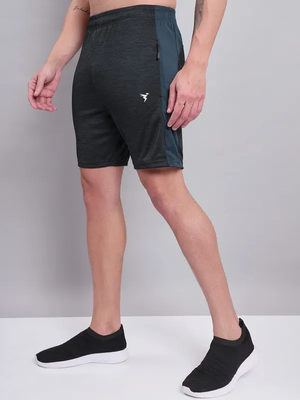 Men Melange Slim Fit Shorts with TECHNO DRY