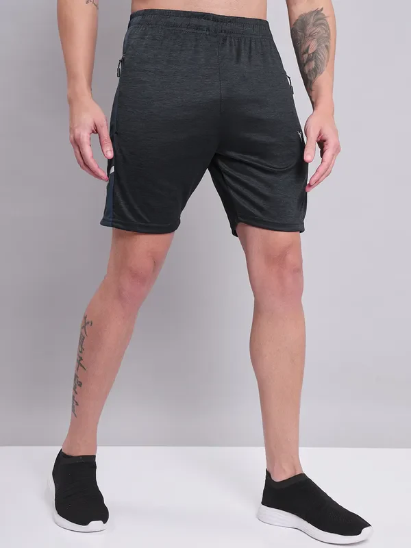 Men Melange Slim Fit Shorts with TECHNO DRY - Image 10