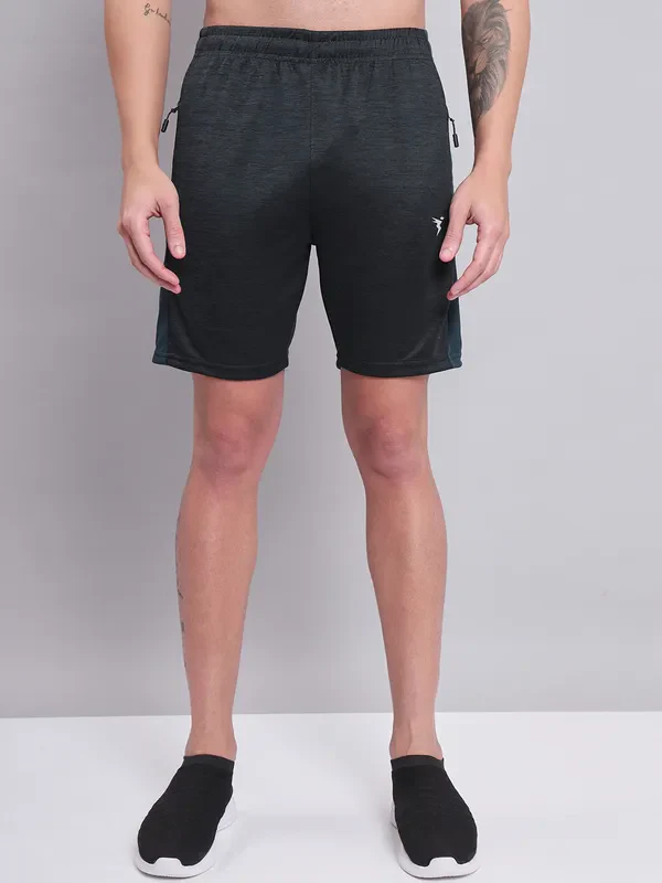 Men Melange Slim Fit Shorts with TECHNO DRY - Image 6