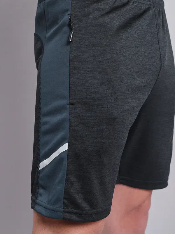 Men Melange Slim Fit Shorts with TECHNO DRY - Image 8