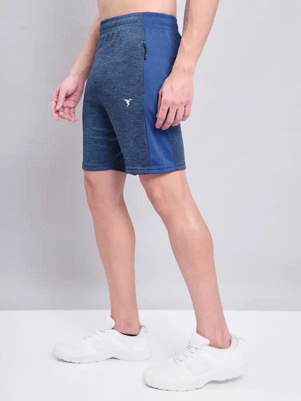 Men Melange Slim Fit Shorts with TECHNO DRY - Image 6