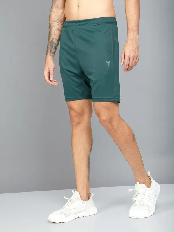 Men Solid Slim Fit Shorts with TECHNO DRY - Image 4