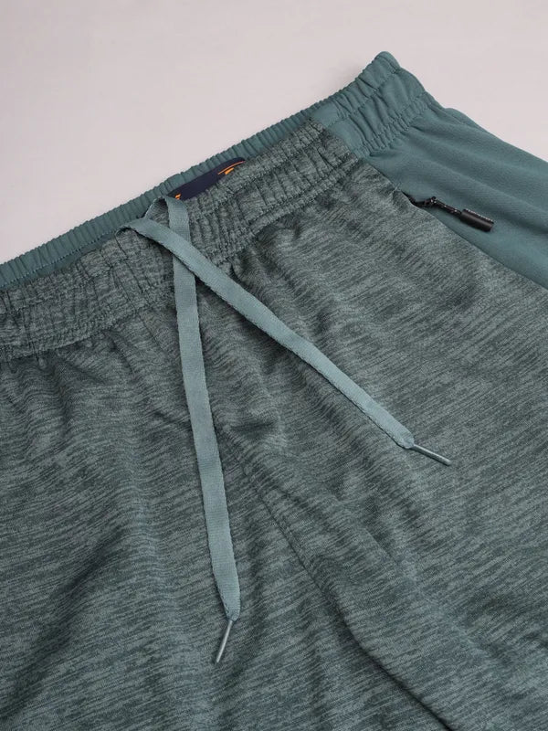 Men Melange Slim Fit Shorts with TECHNO DRY - Image 9