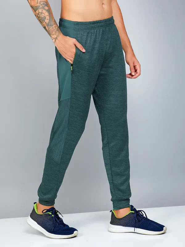 Men Melange Slim Fit Trackpants with TECHNO DRY - Image 6