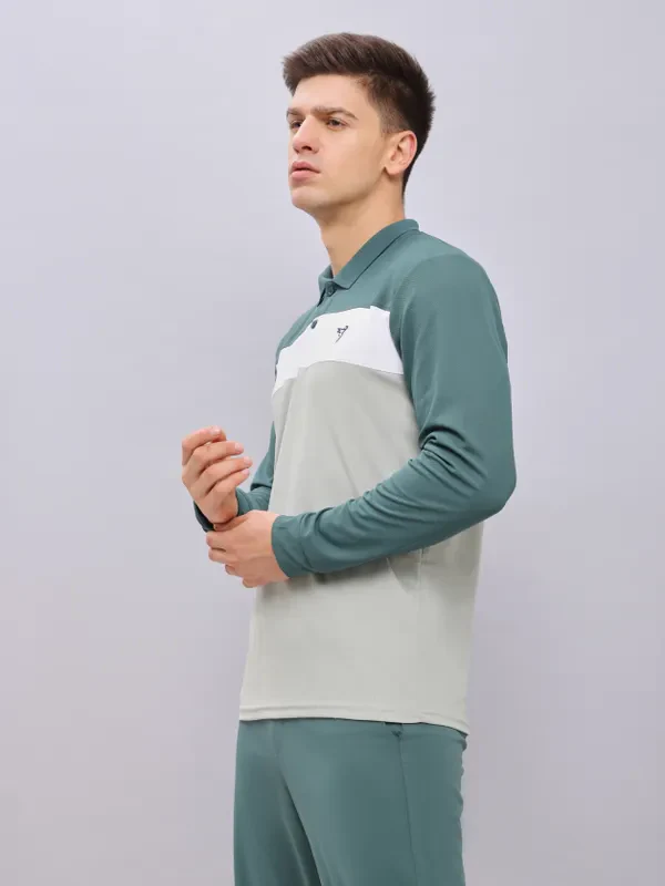 Men Colorblock Slim Fit Polo T-shirt with MATPIQ - Image 3