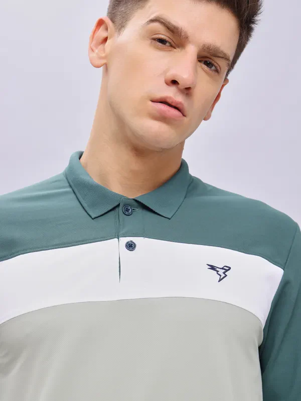 Men Colorblock Slim Fit Polo T-shirt with MATPIQ - Image 4