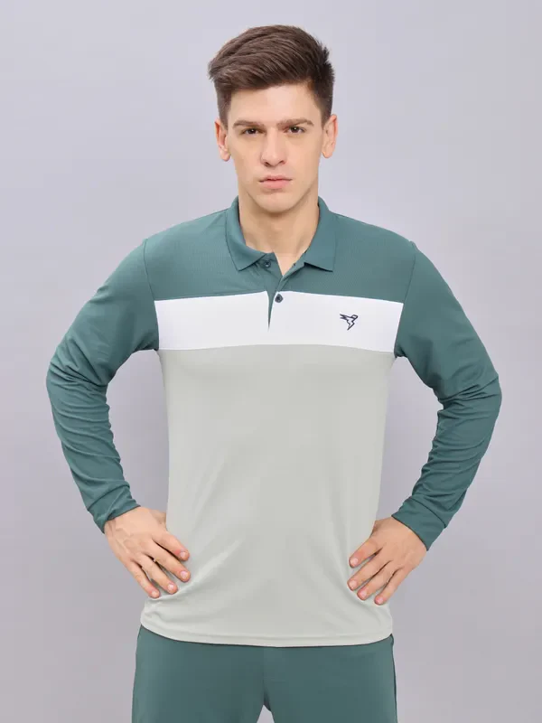 Men Colorblock Slim Fit Polo T-shirt with MATPIQ - Image 5