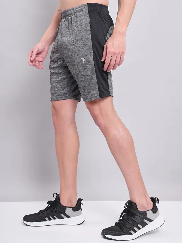 Men Melange Slim Fit Shorts with TECHNO DRY