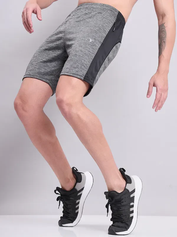 Men Melange Slim Fit Shorts with TECHNO DRY - Image 7