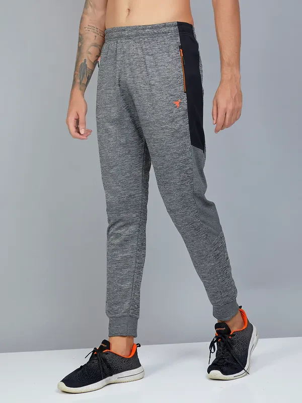 Men Melange Slim Fit Trackpants with TECHNO DRY - Image 4