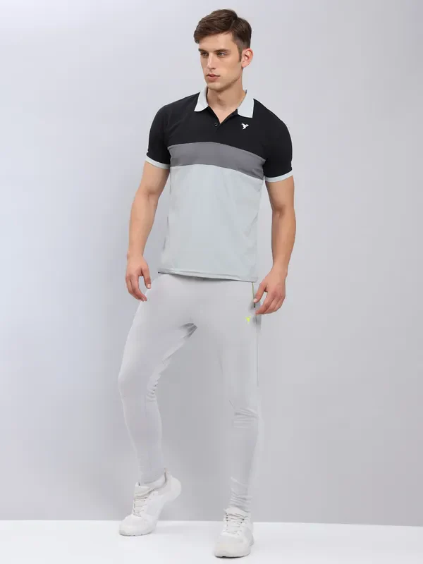 Men Colorblock Slim Fit Polo T-shirt with MATPIQ - Image 2