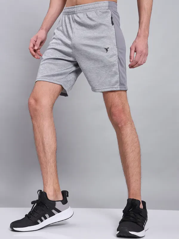 Men Melange Slim Fit Shorts with TECHNO DRY