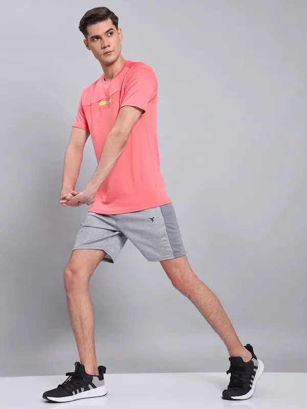 Men Melange Slim Fit Shorts with TECHNO DRY - Image 2