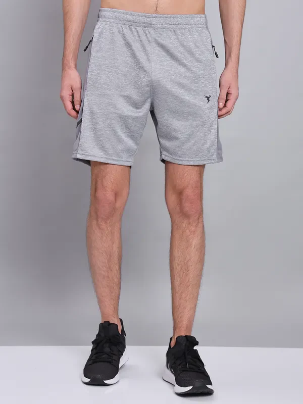 Men Melange Slim Fit Shorts with TECHNO DRY - Image 4