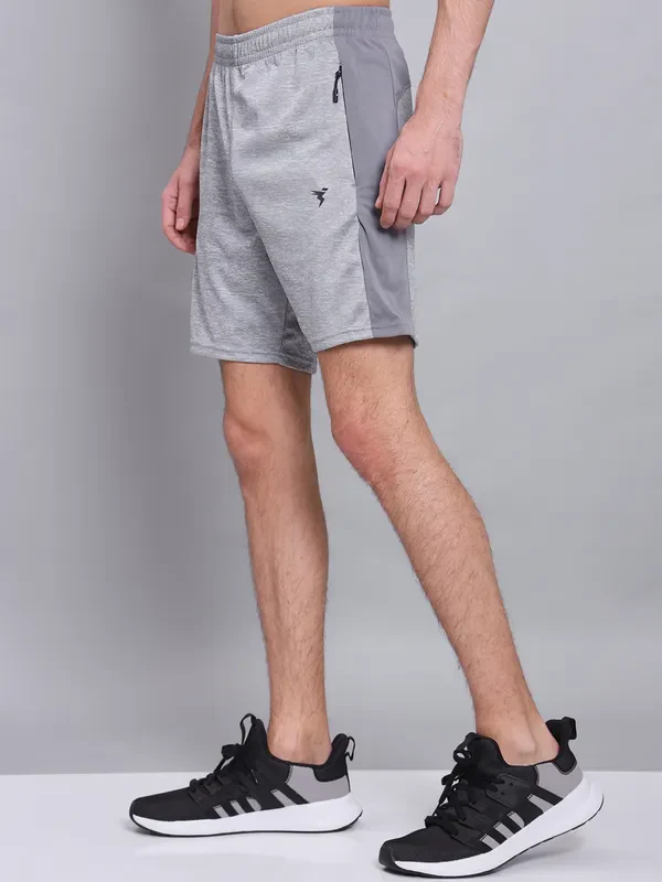 Men Melange Slim Fit Shorts with TECHNO DRY - Image 6