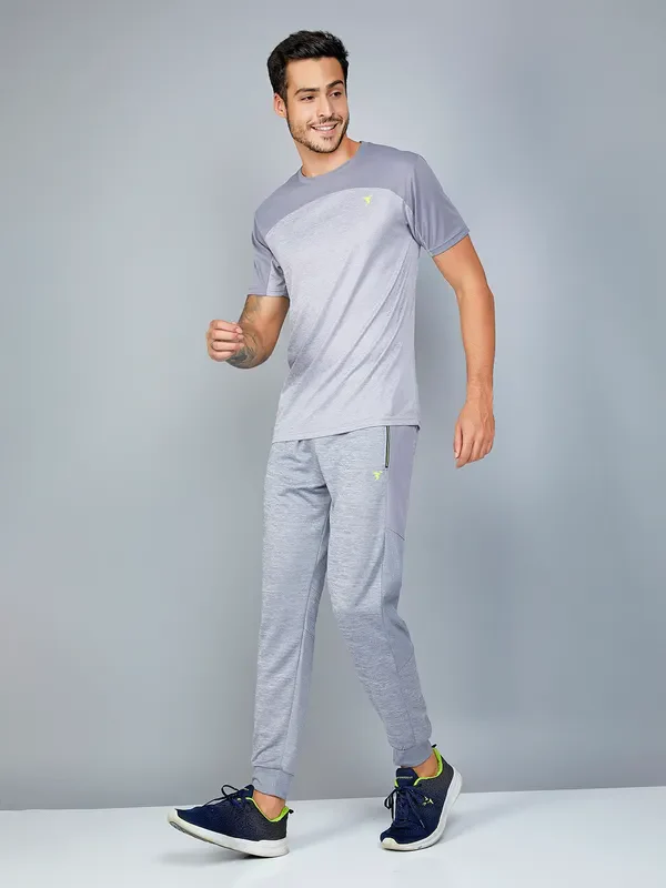 Men Melange Slim Fit Trackpants with TECHNO DRY - Image 2